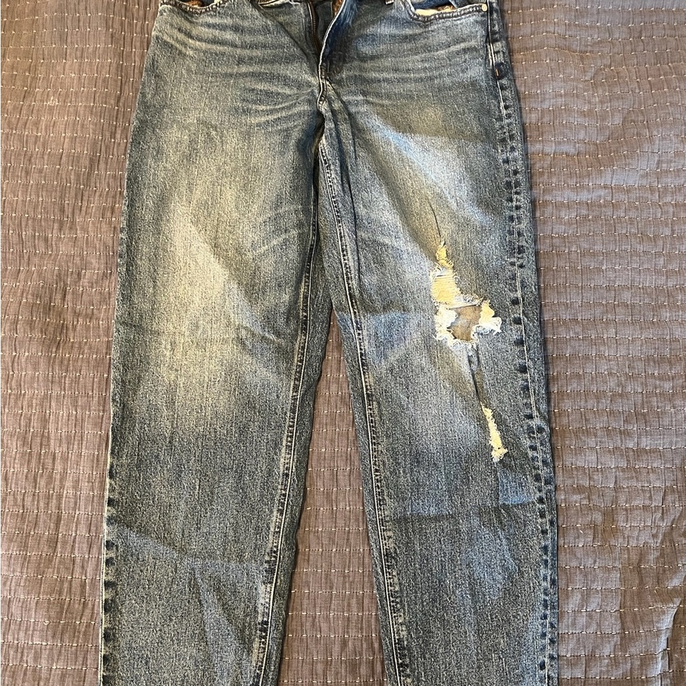Distressed Blue Jeans